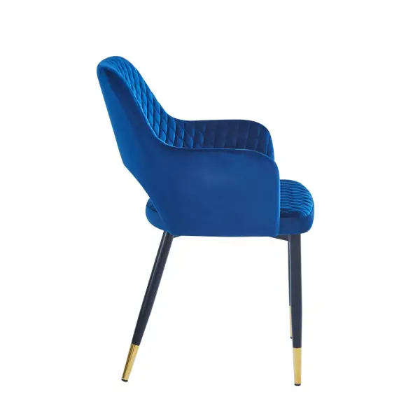 Krzesło tapicerowane niebieskie K3-FX bok